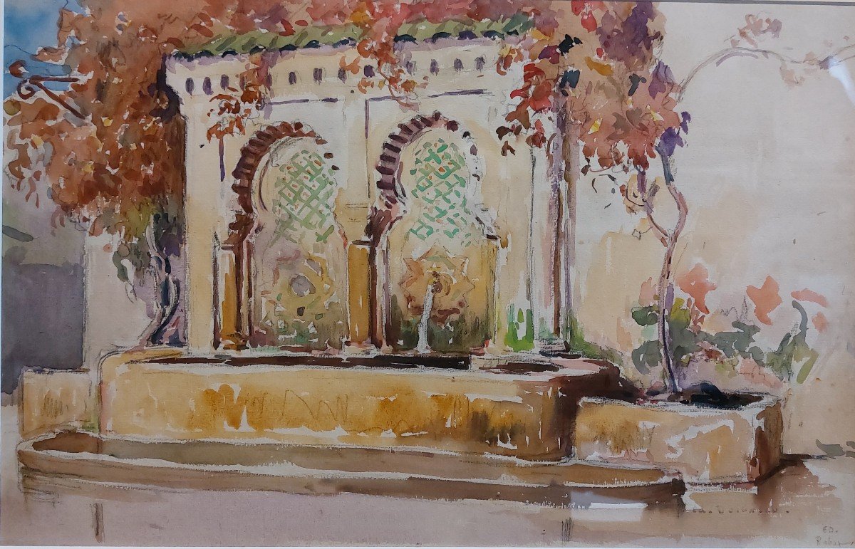 Edouard Doigneau (1865-1954) "fountains In Rabat"