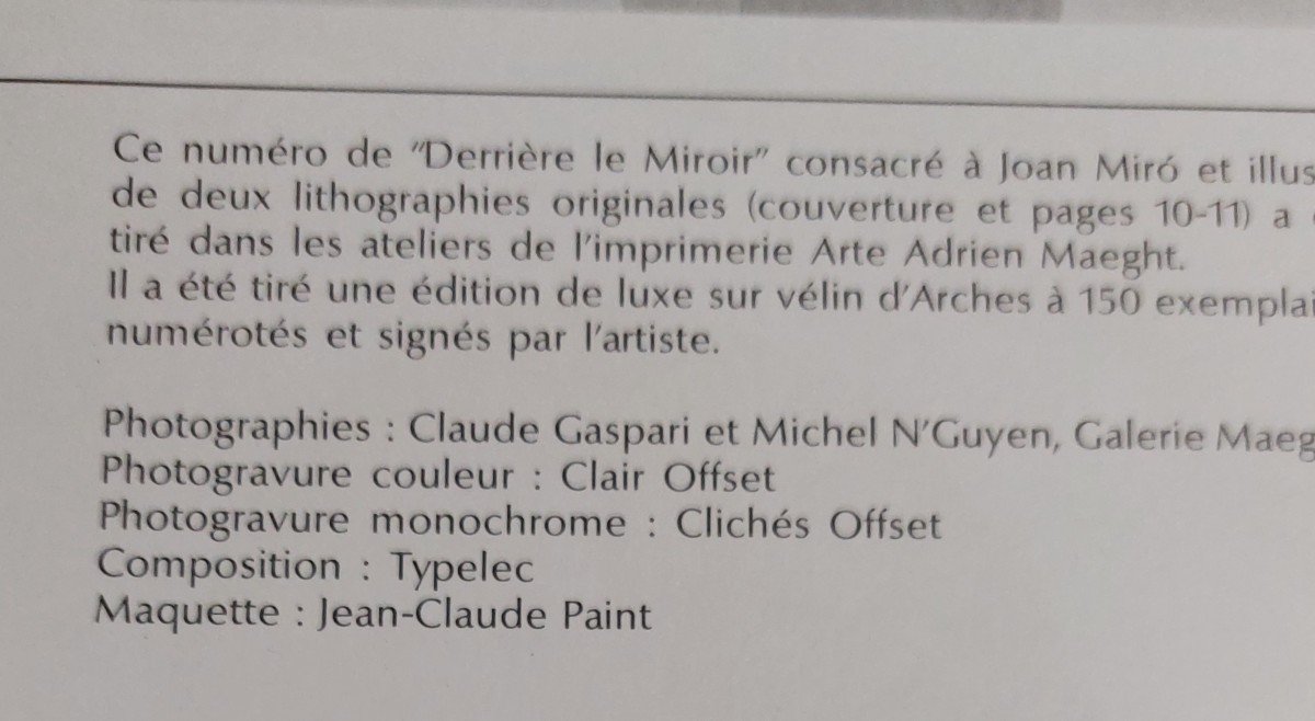 "behind The Mirror" Joan Miro / Maeght-photo-4