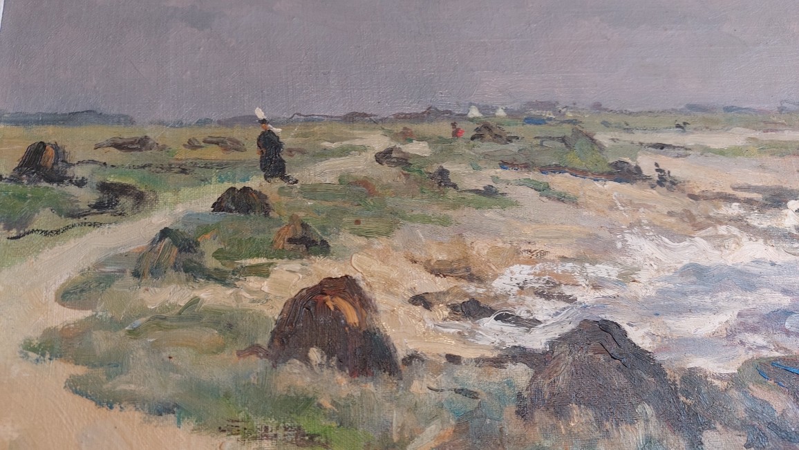 René Aubert  (1894-1977)  "Bord de mer en Bretagne"-photo-3
