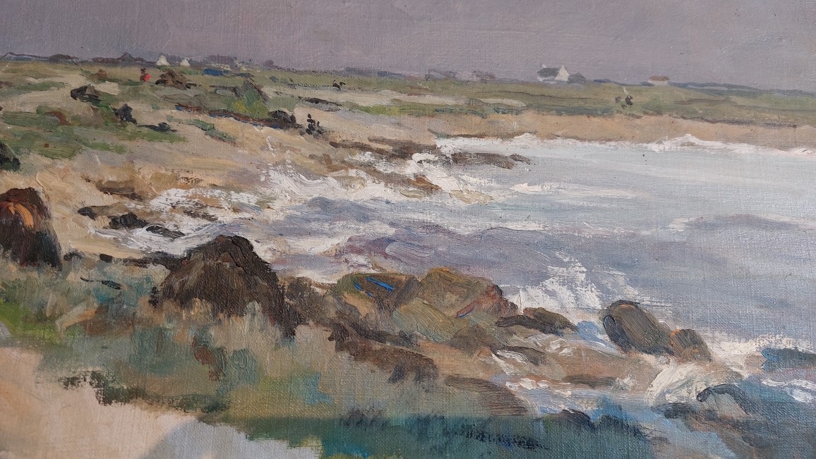 René Aubert  (1894-1977)  "Bord de mer en Bretagne"-photo-2