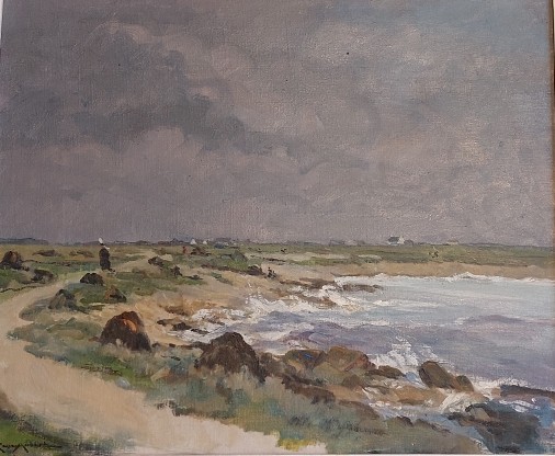 René Aubert  (1894-1977)  "Bord de mer en Bretagne"