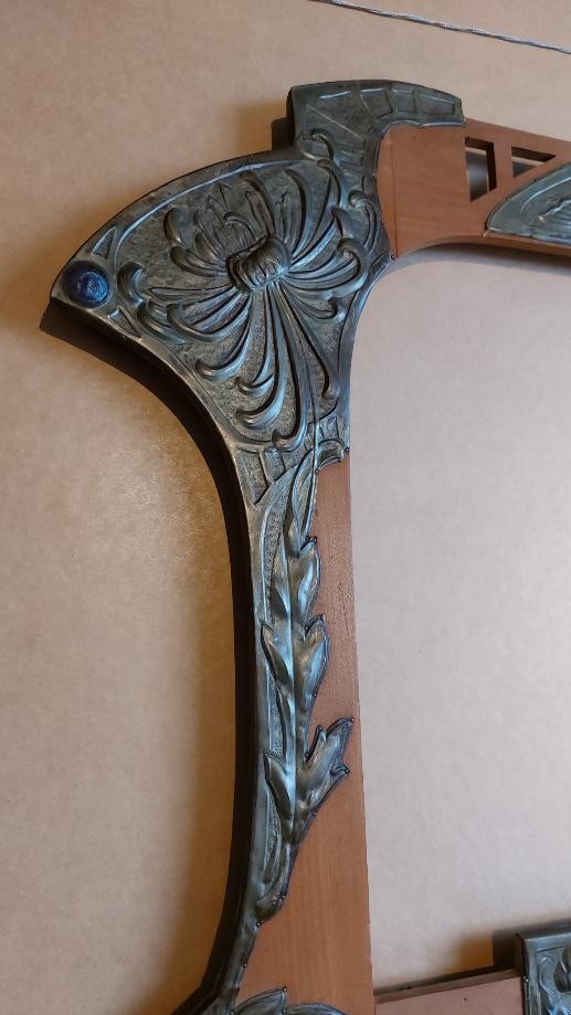 Art Nouveau Frame In Wood And Metal-photo-3