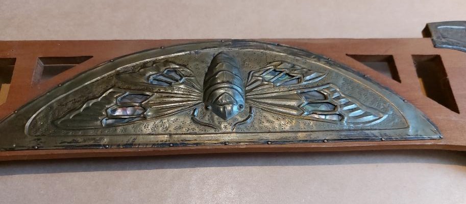 Art Nouveau Frame In Wood And Metal-photo-4
