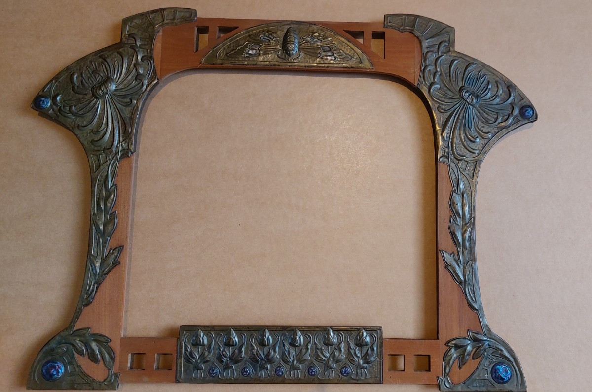 Art Nouveau Frame In Wood And Metal