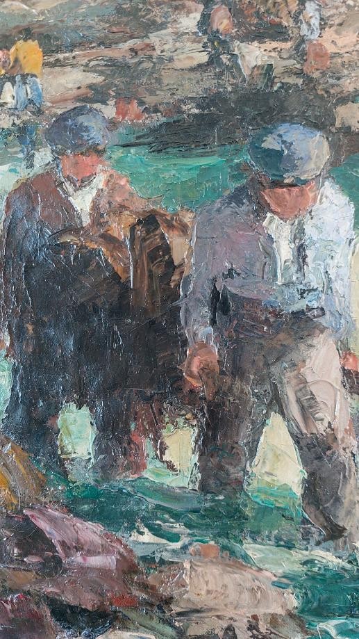 Louis Garin ( 1888-1959)  "Les ramasseurs de goémon en Bretagne"-photo-1
