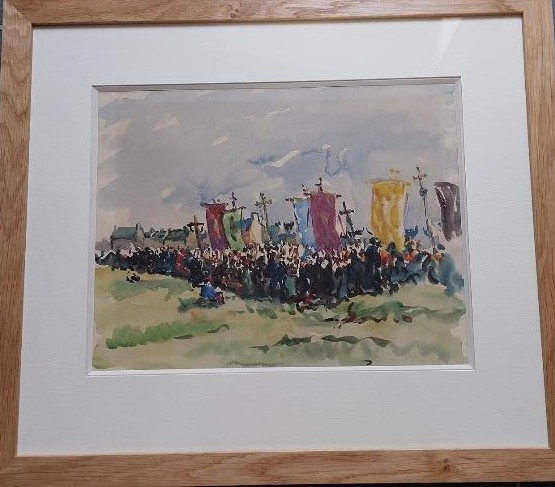 Emmanuel Marcel Laurent (1892-1948) "the Great Tromenie Of Locronan In Brittany"-photo-2