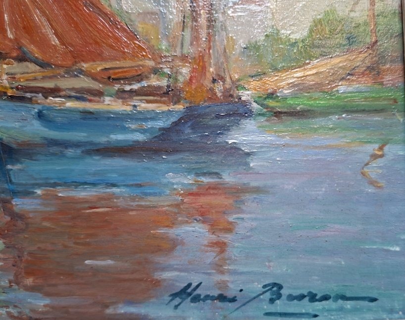 Henri Buron 1880-1969)  "Port de La Rochelle"-photo-2