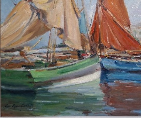 Henri Buron 1880-1969)  "Port de La Rochelle"-photo-3