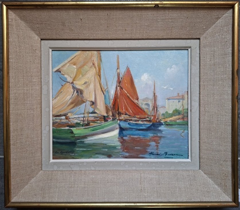 Henri Buron 1880-1969)  "Port de La Rochelle"-photo-2