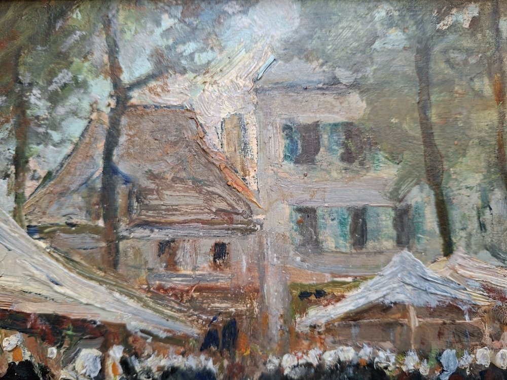 Edouard Richard (1883-1955)  "Marché à Concarneau, Bretagne"-photo-1