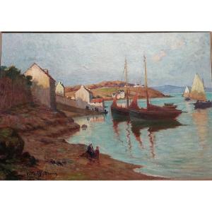 Vitalis Morin (1867-1936)  "Port en Bretagne"