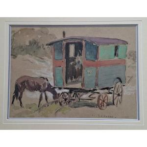 Edouard Doigneau (1865–1954) "horse And Caravan"