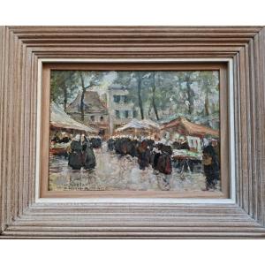 Edouard Richard (1883–1955) "market In Concarneau"