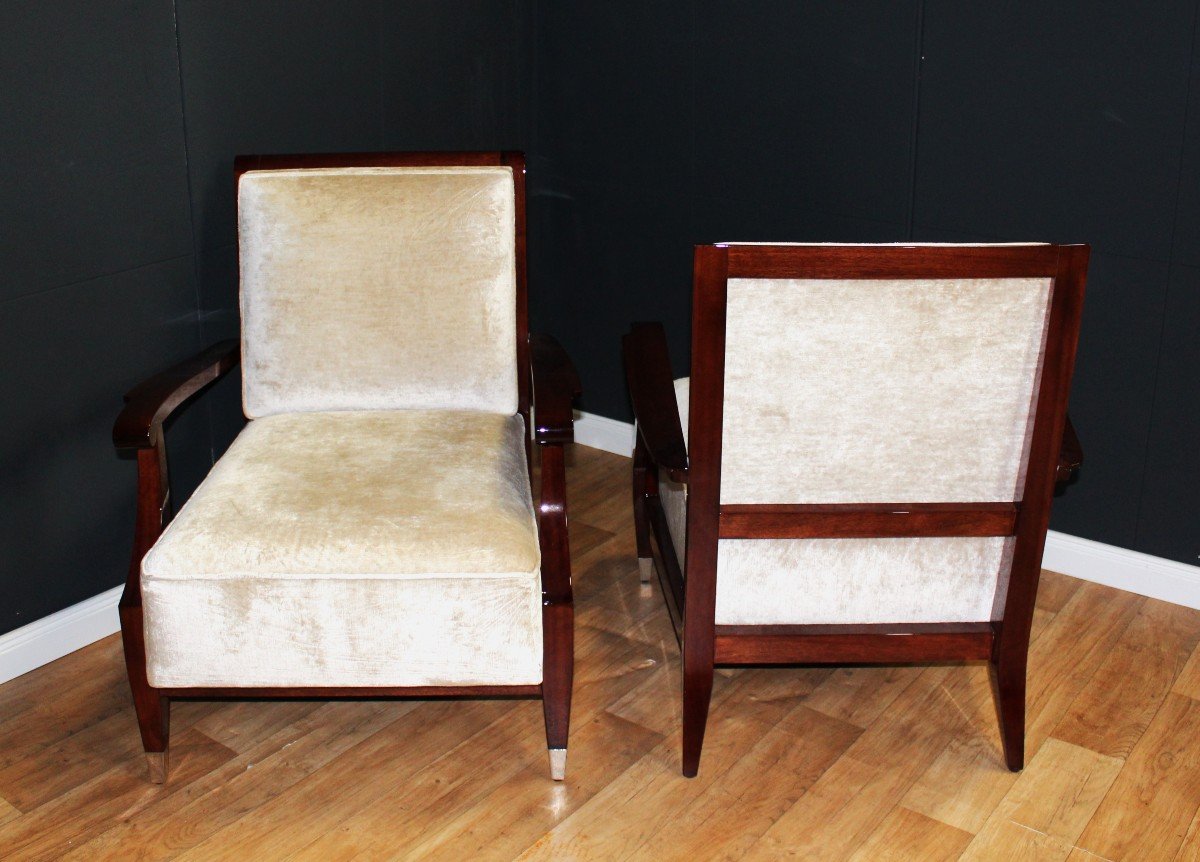 Pair Of Art Deco Armchairs In The Style Of André Arbus-photo-2