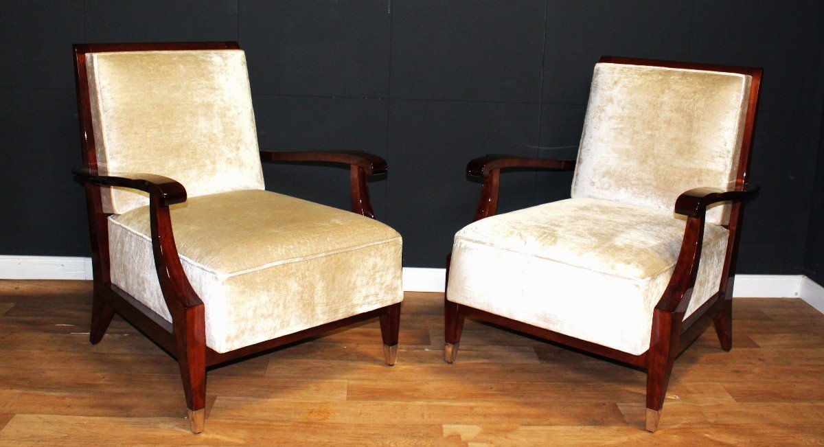 Pair Of Art Deco Armchairs In The Style Of André Arbus