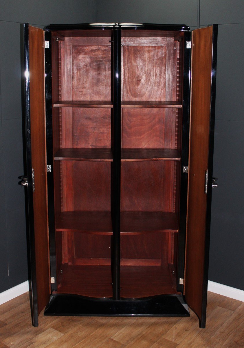 Armoire Art Déco - Laque Noire-photo-3