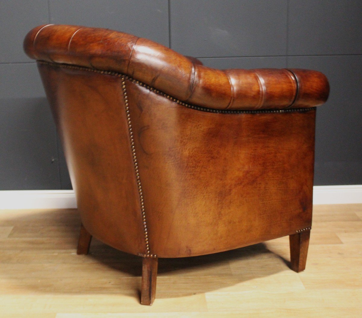 Paire De Fauteuils Club - Chesterfield - Angleterre - Vers 1950 - 1960-photo-3