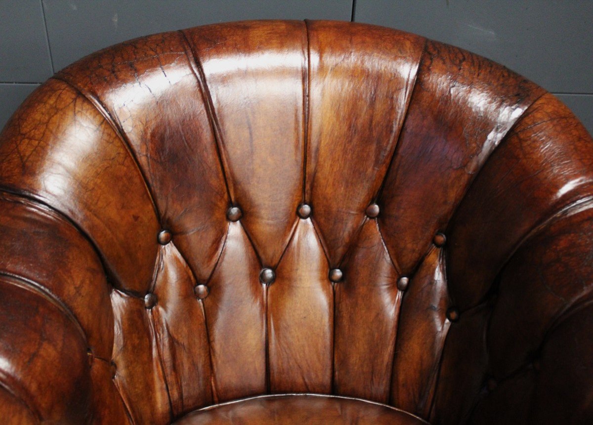 Paire De Fauteuils Club - Chesterfield - Angleterre - Vers 1950 - 1960-photo-4
