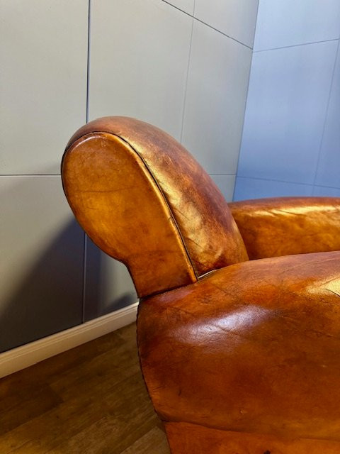 Fauteuil Club Classique Art Déco en cuir - France - années 1920-photo-4