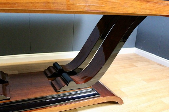 Table à manger Art déco en Palissandre Laqué noir France - vers 1930 - restaurée-photo-1