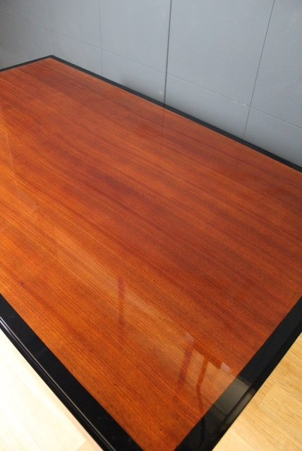 Table à manger Art déco en Palissandre Laqué noir France - vers 1930 - restaurée-photo-6