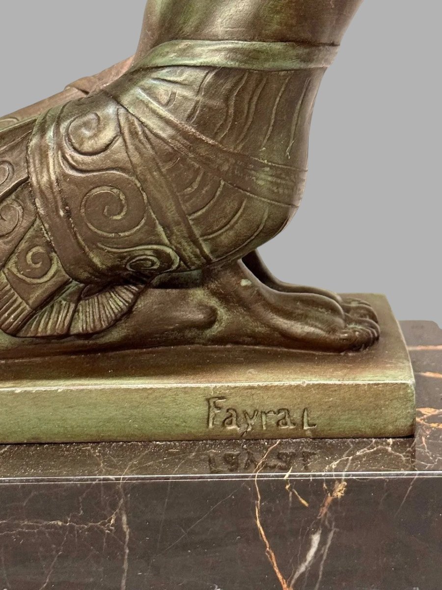 "offrande" - Art Deco Lamp - Fayral / Le Faguays For Max Le Verrier-photo-3