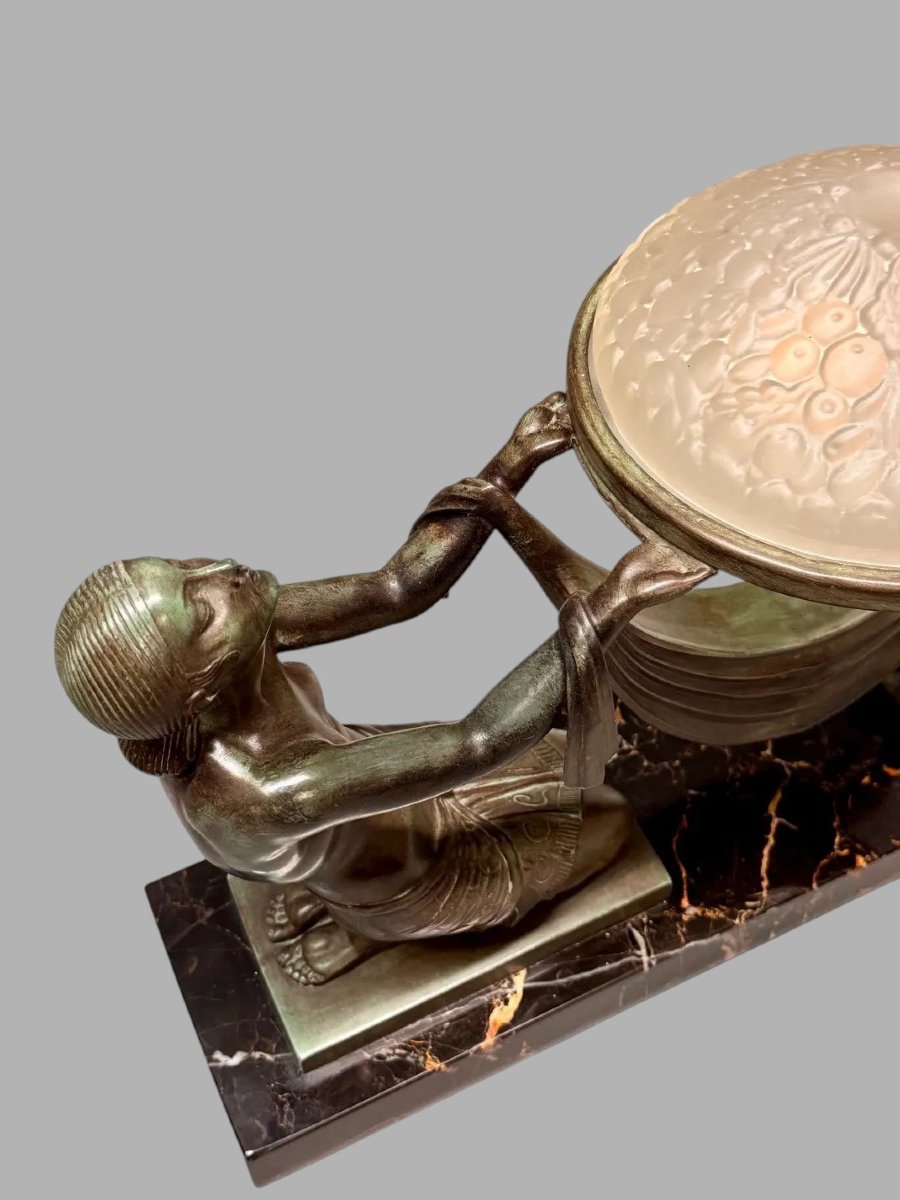 "offrande" - Art Deco Lamp - Fayral / Le Faguays For Max Le Verrier-photo-2