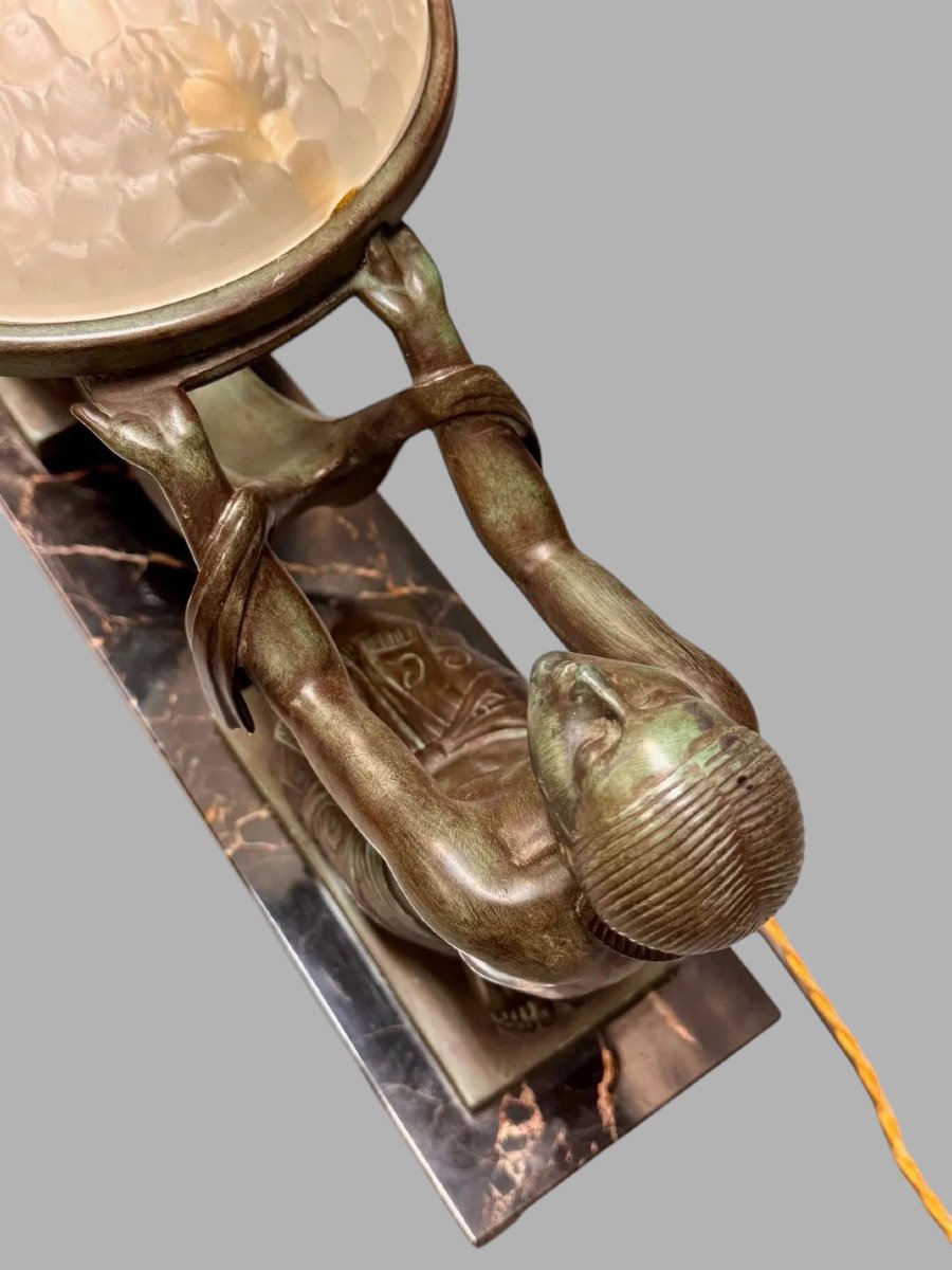 "offrande" - Art Deco Lamp - Fayral / Le Faguays For Max Le Verrier-photo-3