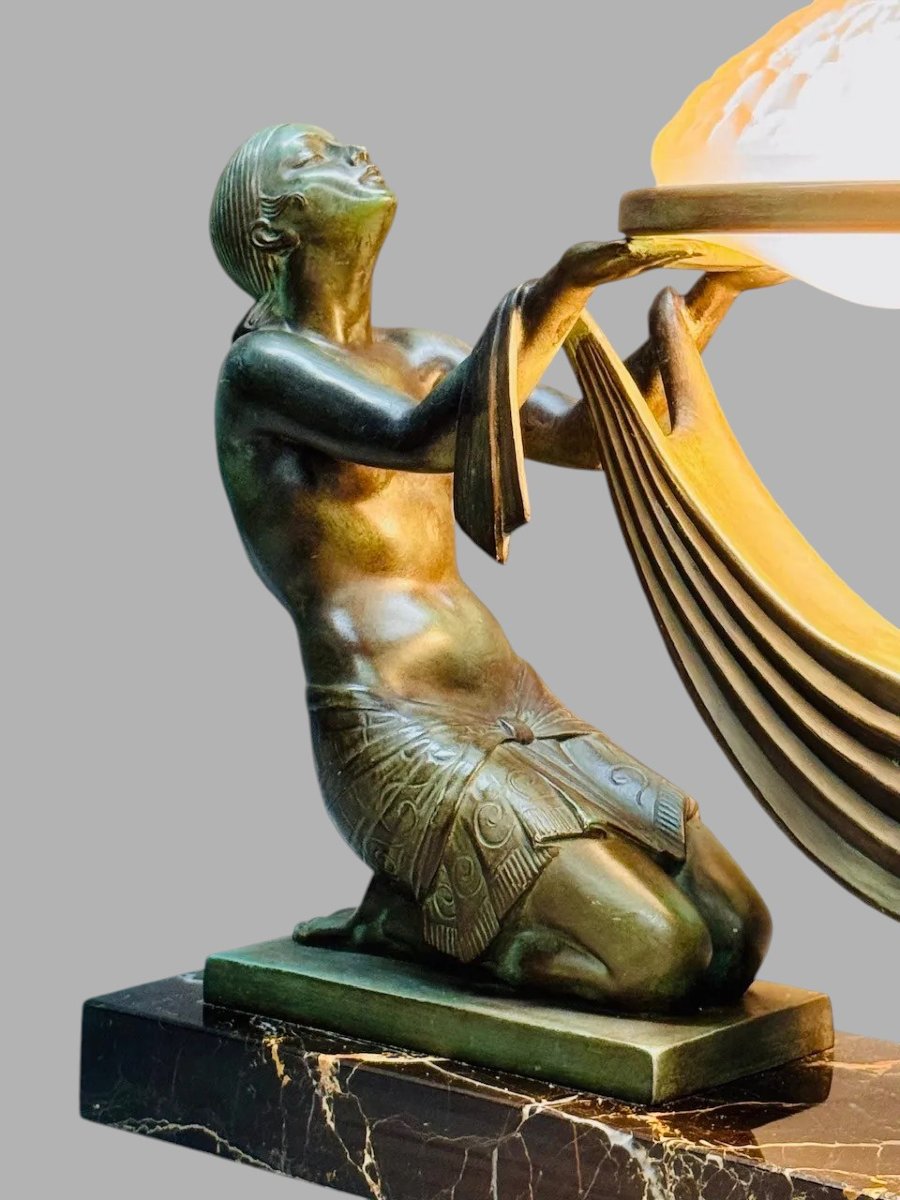 "offrande" - Art Deco Lamp - Fayral / Le Faguays For Max Le Verrier-photo-5