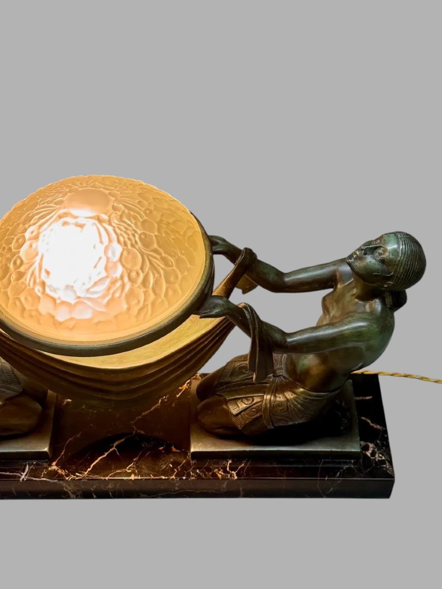 "offrande" - Art Deco Lamp - Fayral / Le Faguays For Max Le Verrier-photo-8