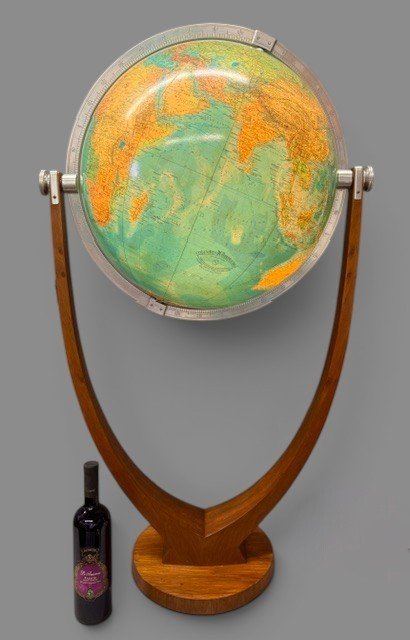 Hand-blown Illumintaed Crystal Globe - Circa 1967 - “columbus Duo Harmonie” -photo-4