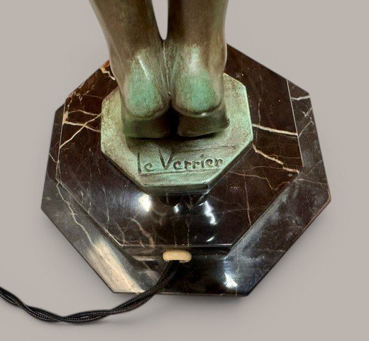 Clarté Lumina par Max Le Verrier - vers 63 cm - Sculpture Art Déco - Lampe - Années 30-photo-3