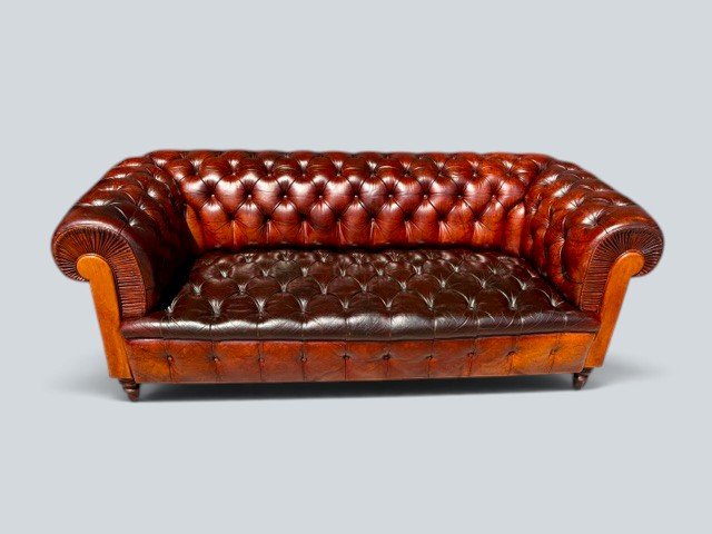 Original Chesterfield Sofa - English - Early 20th Century-photo-2