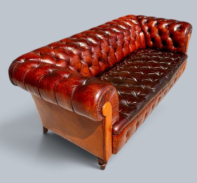 Original Chesterfield Sofa - English - Early 20th Century