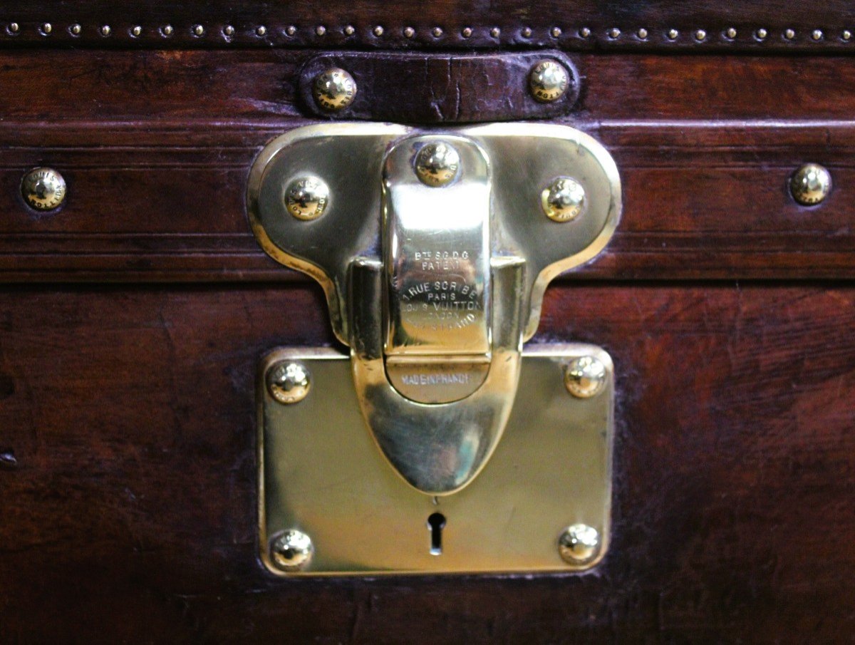 Original Louis Vuitton Leather Steamer Cabin Trunk, Dated 1883 - 1900-photo-3