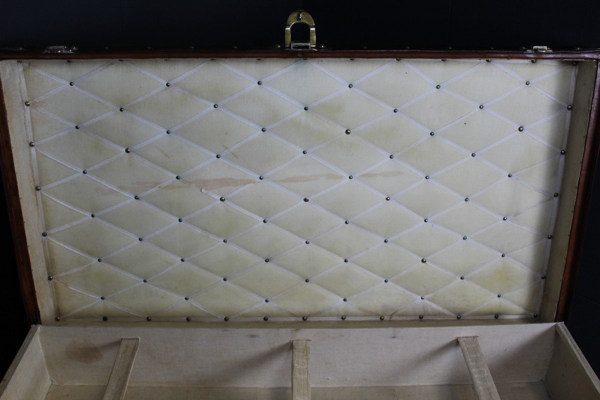 Original Louis Vuitton Leather Steamer Cabin Trunk, Dated 1883 - 1900-photo-4