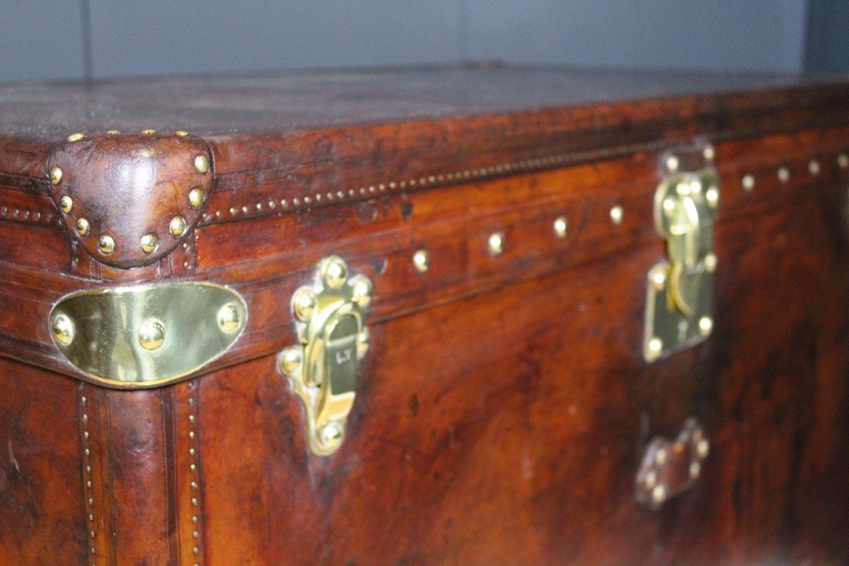 Original Louis Vuitton Leather Steamer Cabin Trunk, Dated 1883 - 1900-photo-8