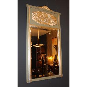 Magnificent Art Deco Mirror With Silver Leaf Stucco Ornaments