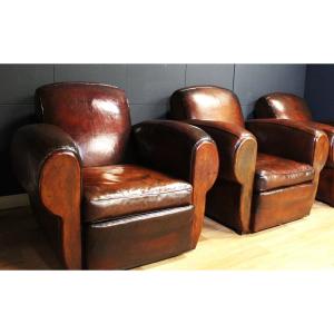 Large Pair Of Superb Club Chairs - Art Deco