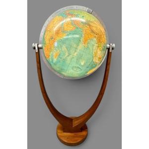Hand-blown Illumintaed Crystal Globe - Circa 1967 - “columbus Duo Harmonie”