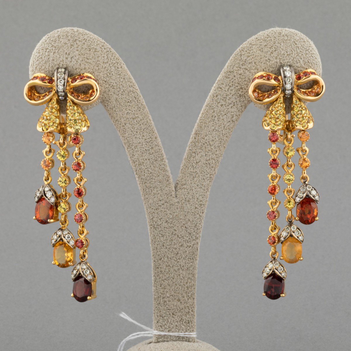 Boucles d'Oreilles Vintage En Or Et Pierres Fines-photo-1