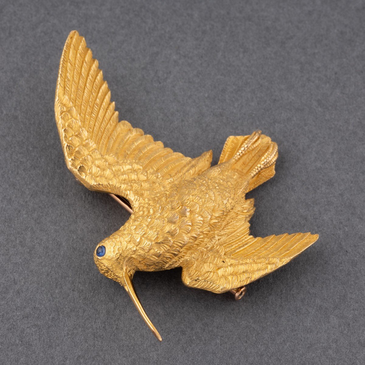 Hermès Par George Lenfant, Une Broche Oiseau En Or -photo-1