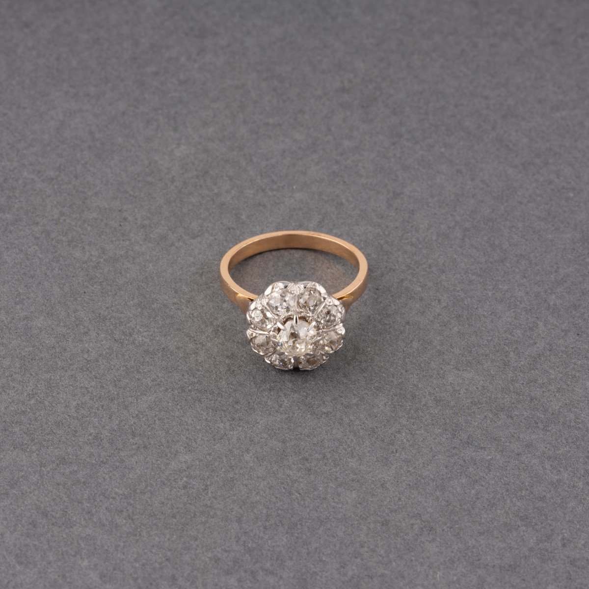 French Belle Epoque Ring In Platinum Gold And Diamonds-photo-2