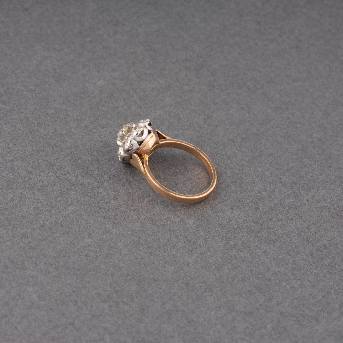 French Belle Epoque Ring In Platinum Gold And Diamonds-photo-3