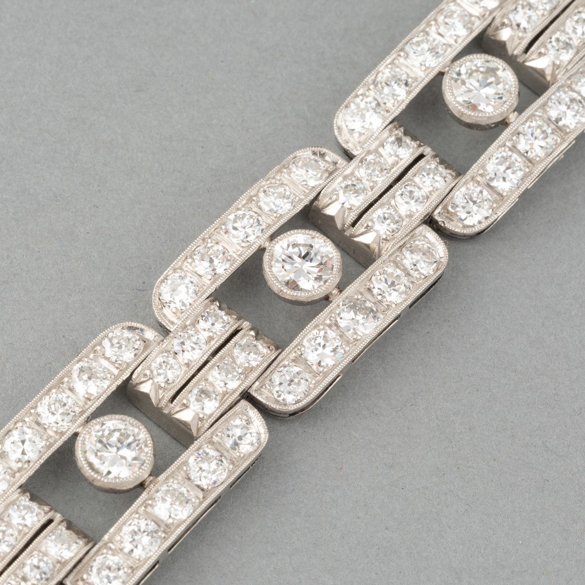 Bracelet Art Déco En Platine Et 16 Carats De Diamants-photo-2
