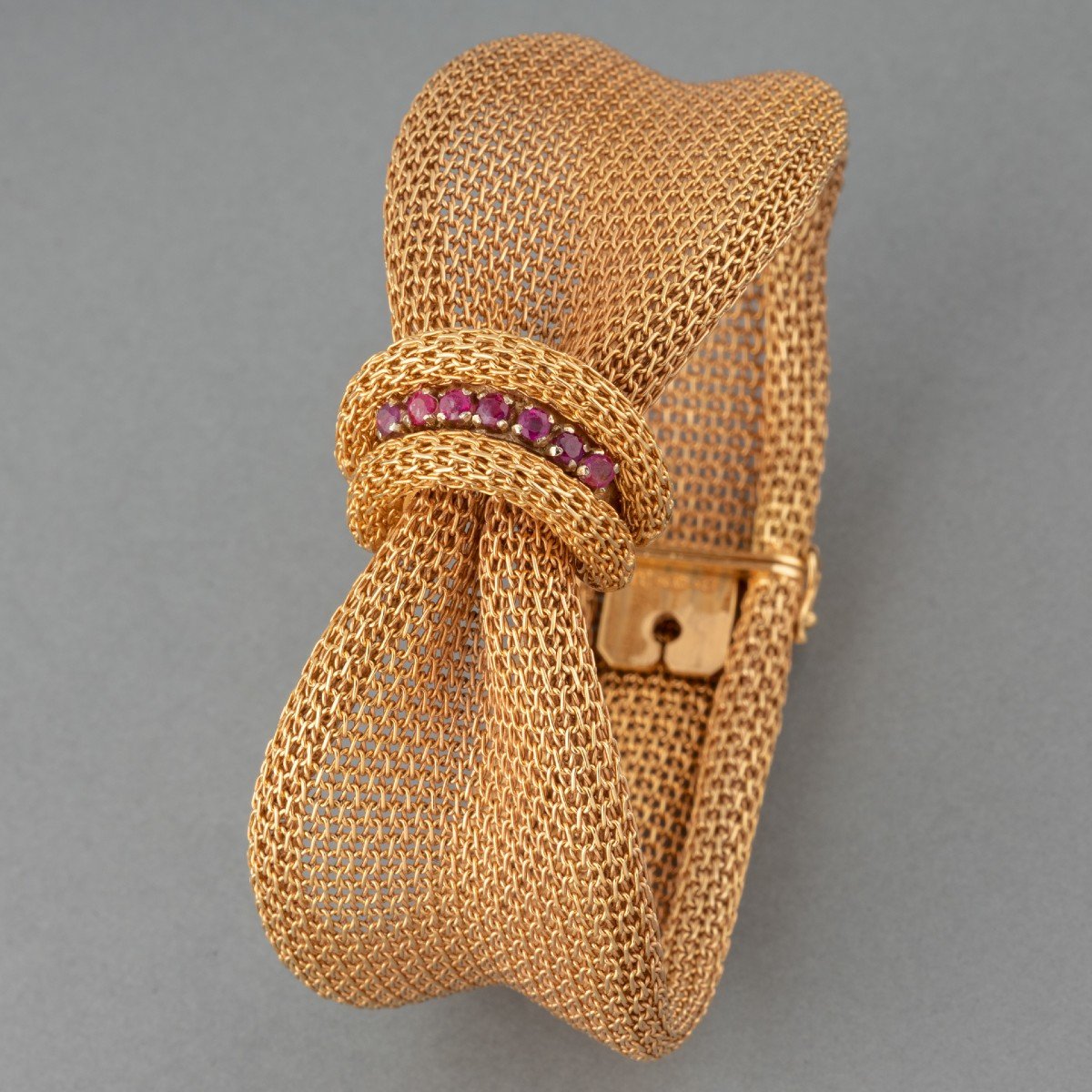 Vintage Italian Gold And Ruby Bracelet-photo-3