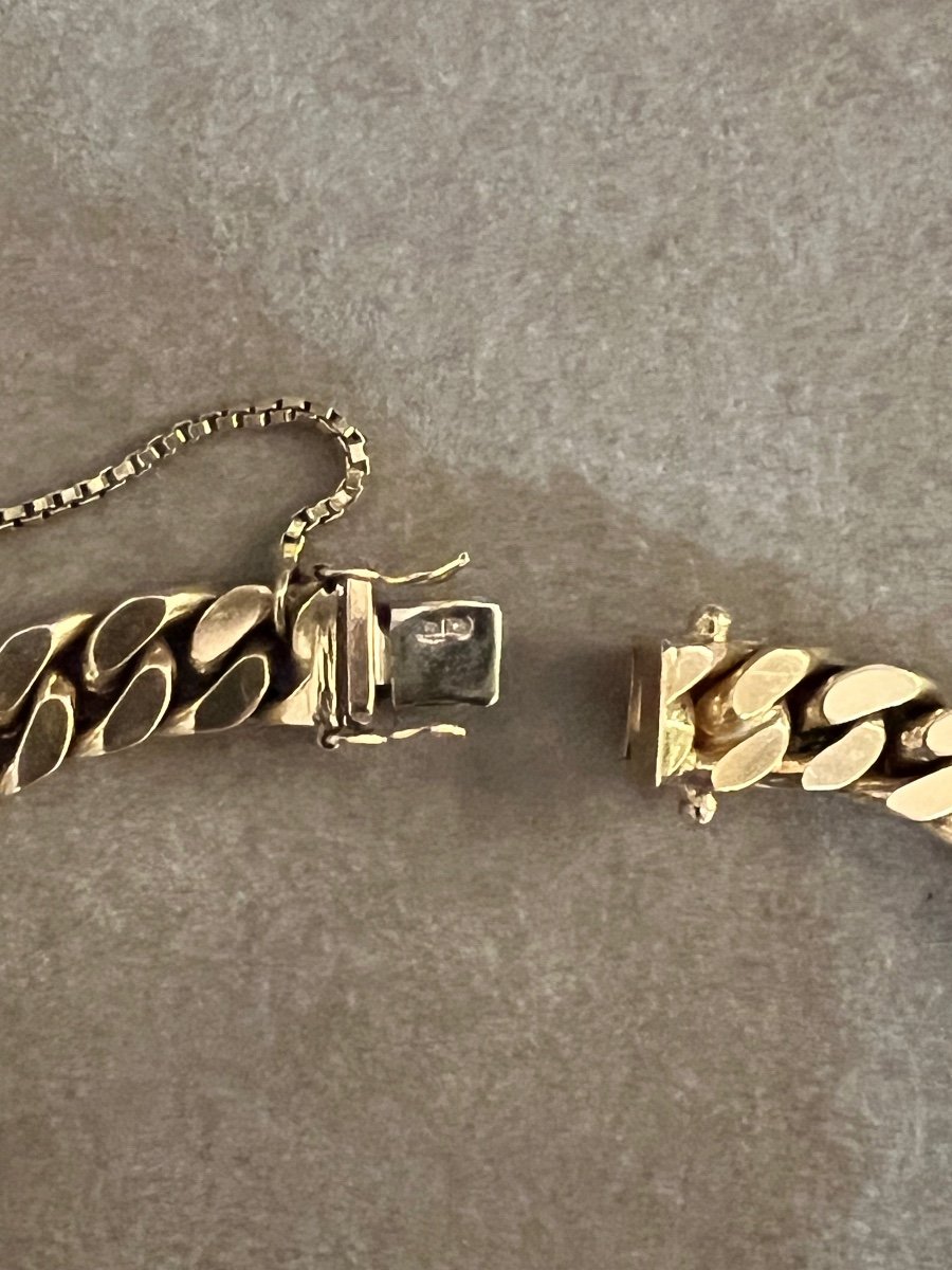 Vintage Italian Bracelet In Gold Diamonds And Fine Stones-photo-2
