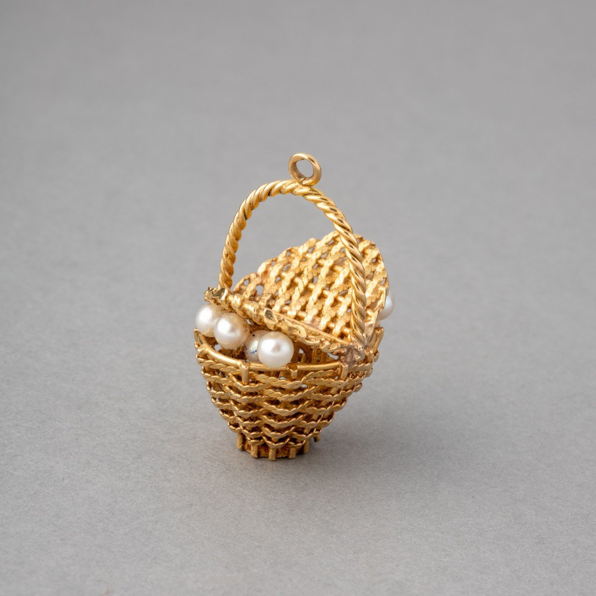 Pendentif Breloque Italien Vintage En Or Et Perles-photo-4