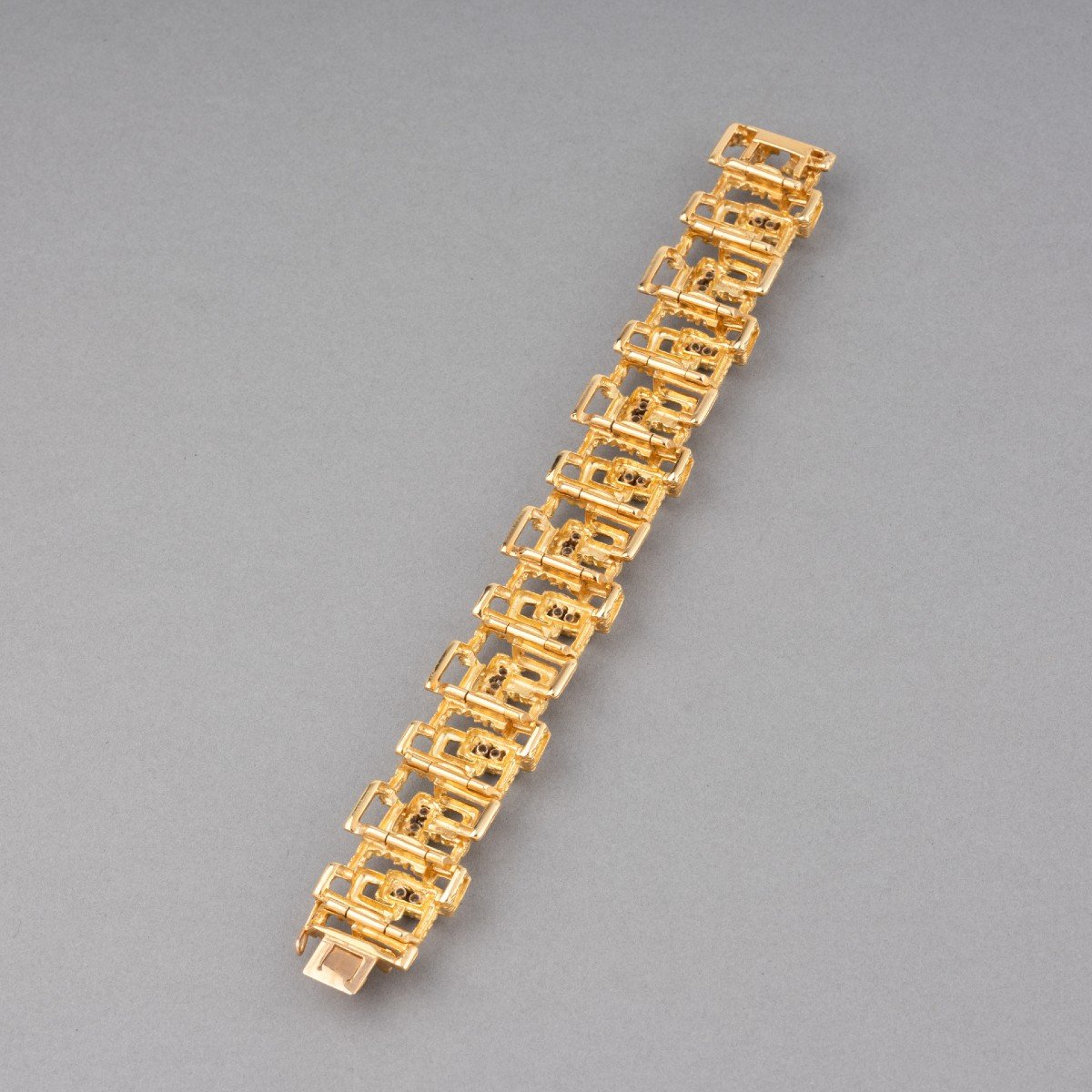 French Bracelet In Gold And Diamonds 70s.-photo-1