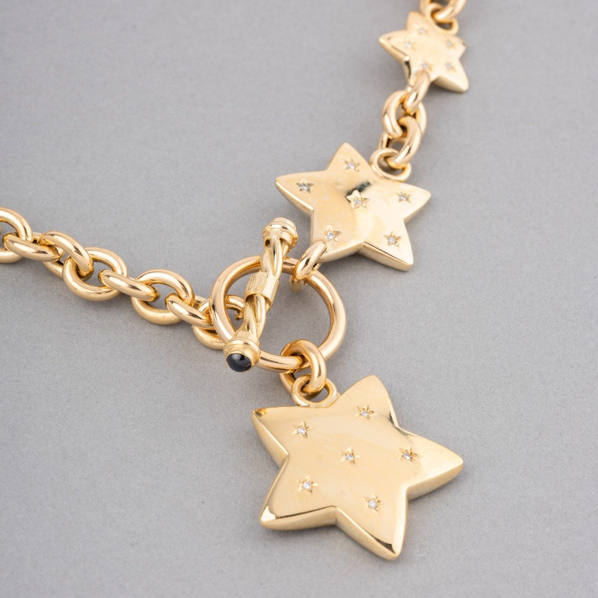 Vintage Italian Gold And Diamond Necklace-photo-2